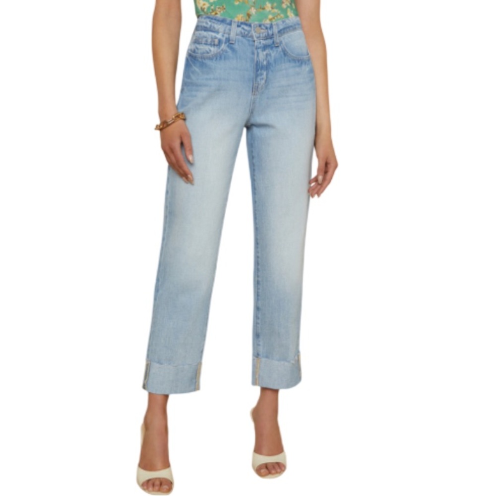 L'agence Maribel High Rise Straight Leg Cuffed Jeans - 24